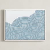 "Geometric Tides" - Art Print in Powder Blue by King Richard IX - Framed Canvas
