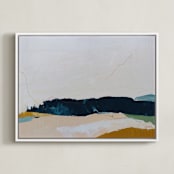 "Moving Mountains II" - Art Print in Dark Sky Blue by Kayla King - Framed Canvas