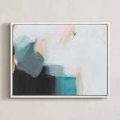 "Coast 1" - Art Print in Coastal Blue by AlisonJerry - Framed Canvas