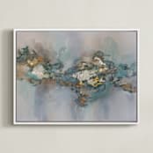 "Lighten up" - Art Print in Seafoam Green by Christine Olmstead - Framed Canvas