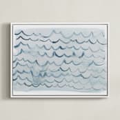 "waves" - Art Print in pool blue by Kelly Witmer - Framed Canvas