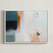 "Coast 2" - Art Print in Coast Blue by AlisonJerry - Framed Canvas