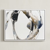 "Surrounding" - Art Print in grey wash by Michelle Lee - Framed Canvas