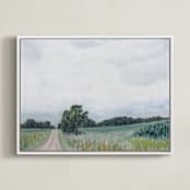"Timeless" - Art Print in Fields of Green by Hettie Roberts - Framed Canvas