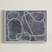 "Squiggles" - Art Print in Blue Grey by Camille Pietrow - Framed Canvas