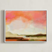 "Desert Walk" - Art Print in Desert Pink by AlisonJerry - Framed Canvas