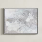"Melody in White" - Art Print in white grey by Teodora Guererra - Framed Canvas
