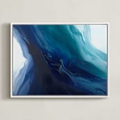 "Caribbean Silk" - Art Print in caribbean blue/teal by Teodora Guererra - Framed Canvas