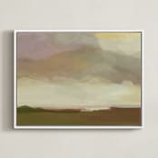 "pink meadows" - Art Print in meadow pink by AlisonJerry - Framed Canvas