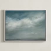 "Whisper in the Snow" - Art Print in teal green by Kelly Money - Framed Canvas