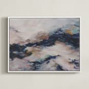 "Enough" - Art Print in Navy by Candice Buchanan - Framed Canvas