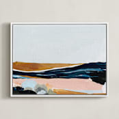 "Sandspit" - Art Print in White by Kayla King - Framed Canvas