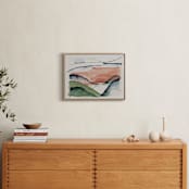 "Abstract Sunrise in the Hills" - Art Print in Blush by Janelle Cunningham - In a Room