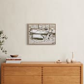 "Morning Snow" - Art Print in Brown Yellow by Zhihua Tu - In a Room