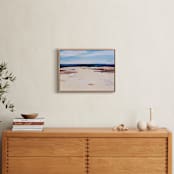 "Blank Slate" - Art Print in Beige and Blue by Arohika Verma - In a Room
