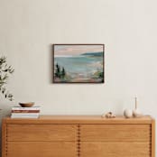 "Coastal Hike" - Art Print in Lake by Lindsay Megahed - In a Room