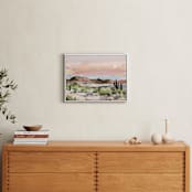 "Arizona Desert Sunset" - Art Print in Dusty Rose by Shina Choi - In a Room