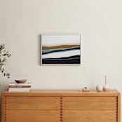 "Moonlight Seascape" - Art Print in Dark Navy Blue by Caryn Owen - In a Room