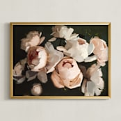 "Popping Peonies" - Art Print in Blush by Rachel Nelson - Framed