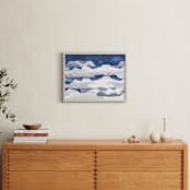 "Metallic mountain silhouette" - Art Print in Faded Blue by Oana Prints - In a Room