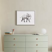 "Baby Watercolor Elephant" - Art Print in Elephant gray by Lauren Rogoff - In a Room
