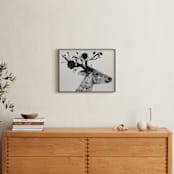 "Flower Stag" - Art Print in Ash by Holly Hudson - In a Room