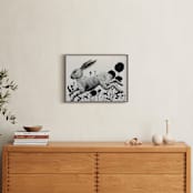 "Leaping Hare" - Art Print in Ash by Holly Hudson - In a Room