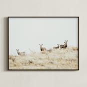 "Watchful" - Art Print in Beige by Jennifer Morrow - Framed