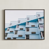 "Cool Angles" - Art Print in Cool Blue by Khariza Rae - Framed