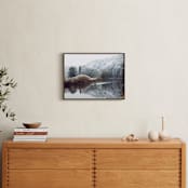 "Winter Kayak" - Art Print in dove blue by Eva Marion - In a Room