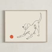 "Let's Play" - Art Print in Sand Beige by Adelyn T. - Framed