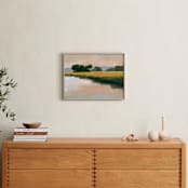 "Morning Shore II" - Art Print in Summer Blue by Stephanie Goos Johnson - In a Room