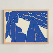 "Beach Day" - Art Print in Seaside Reverie by Roochita Chachra - Framed