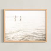 "Neutral wave" - Art Print in Neutral ivory by Lying on the grass - Framed