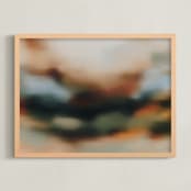 "Passing By" - Art Print in Deep Teal by Parima Studio - Framed