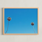 "Space & Boundaries I" - Art Print in Sky Blue by Caroline Mint - Framed
