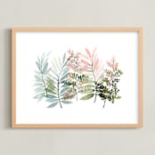 "Foliage Singing" - Art Print in Sage by Yao Cheng Design - Framed