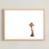 "Hello up there!" - Art Print in savanna gold by Alicia Abla - Framed