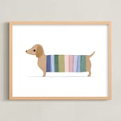 "Colorful Dog" - Art Print in Candy by Karidy Walker - Framed