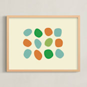 "Organics_4-01" - Art Print in powdery pastels by Alain Castoriano - Framed