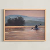 "A Time To Reflect" - Art Print in Golden Shoreline by Cindy Gillett - Framed