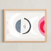 "Abstract No.17" - Art Print in Bubblegum pink by Francesca Iannaccone - Framed