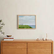 "House on the Hill" - Art Print in Ocean Blue by Jen Tips - In a Room