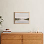 "Misty lake" - Art Print in autumn green by Kamala Nahas - In a Room