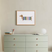 "Colorful Dog" - Art Print in Candy by Karidy Walker - In a Room