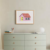 "A Doll's House 1" - Art Print in Pretty Pink by Sarah Knight Davis - In a Room