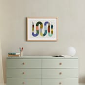 "Quilted Snake" - Art Print in Muted Multi by Kelly Watkins - In a Room