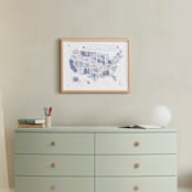 "United States of Flowers" - Art Print in Blue Moon Glycine by Another Please - In a Room