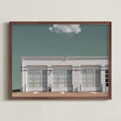 "oil change" - Art Print in verdigris by Maja Cunningham - Framed