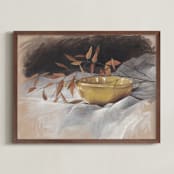 "Yellow Bowl" - Art Print in Goldenrod by Lorent and Leif - Framed